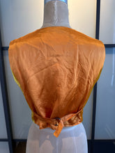 Load image into Gallery viewer, VotreNom Yellow Crushed Velvet Fitted Vest
