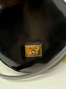 Moschino Black & Red Heart Circle Crossbody Bag