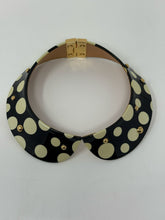 Load image into Gallery viewer, Louis Vuitton x Yayoi Kusama Black &amp; White Polka Dot Peter Pan Collar Choker
