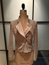 Load image into Gallery viewer, Alice &amp; Olivia Taupe Leather Peaded Biker Moto Jacket NWT
