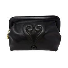 Load image into Gallery viewer, Moschino Black Leather Question Mark Clutch Bag Purse
