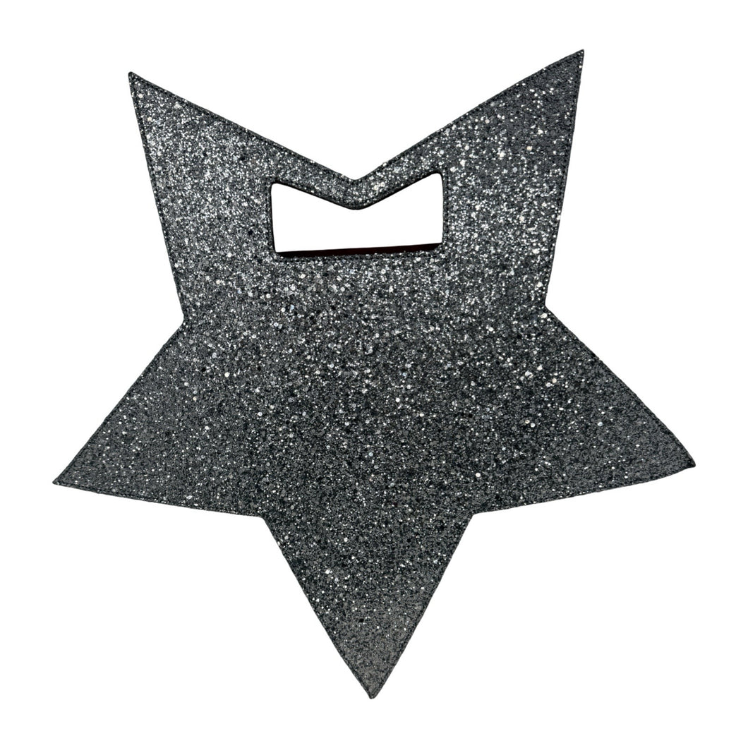 Moschino Silver Glitter Star Bag Clutch