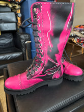 Load image into Gallery viewer, Moschino 38 Pink &amp; Black Leather Boots
