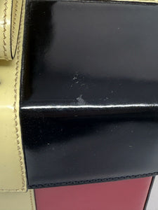 Moschino Red & Black Leather Box Bag