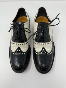 Christian Dior Black & White Leather Wing Tip Spectator Loafers