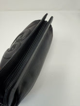 Load image into Gallery viewer, Moschino Black Leather Question Mark Clutch Bag Purse
