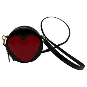 Moschino Black & Red Heart Circle Crossbody Bag
