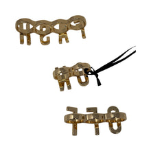 Load image into Gallery viewer, Moschino Gold Fashion Fash On Fash Off  Kunckle Rings Set of 3
