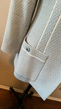 Load image into Gallery viewer, Chanel Size M Blue and White Boucle Wool Blazer
