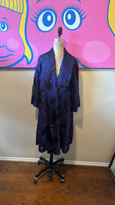 Escada Size 36 Blue & Black Evening Coat