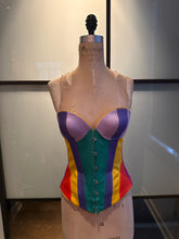 Load image into Gallery viewer, Moschino Size 6 Rainbow Striped Bustier Corset NWT
