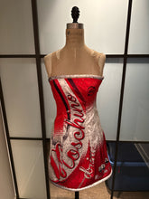 Load image into Gallery viewer, Moschino Red &amp; White Size 6 Strapless Coca-Cola Dress
