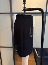 Load image into Gallery viewer, Moschino Cheap &amp; Chic Black Red Measurements Mini Skirt
