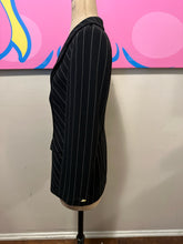 Load image into Gallery viewer, Escada Size M/ L Black &amp; White Wool Pinstripe Blazer
