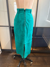 Load image into Gallery viewer, Complice Size 4 Teal Green Suede Pencil Skirt

