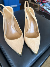 Load image into Gallery viewer, Alexander McQueen 38 Tan Suede Leather Slingbacks Heels Shoes
