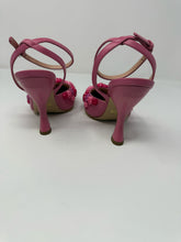 Load image into Gallery viewer, Moschino 35 Pink Sugar Flower Heels Sandals NEW
