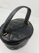 Load image into Gallery viewer, Moschino Black Leather Oval Quilted Heart Vanity Bag
