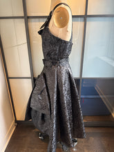 Load image into Gallery viewer, Moschino Size 6 Black Moto Silver Snaps Dress
