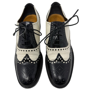 Christian Dior Black & White Leather Wing Tip Spectator Loafers
