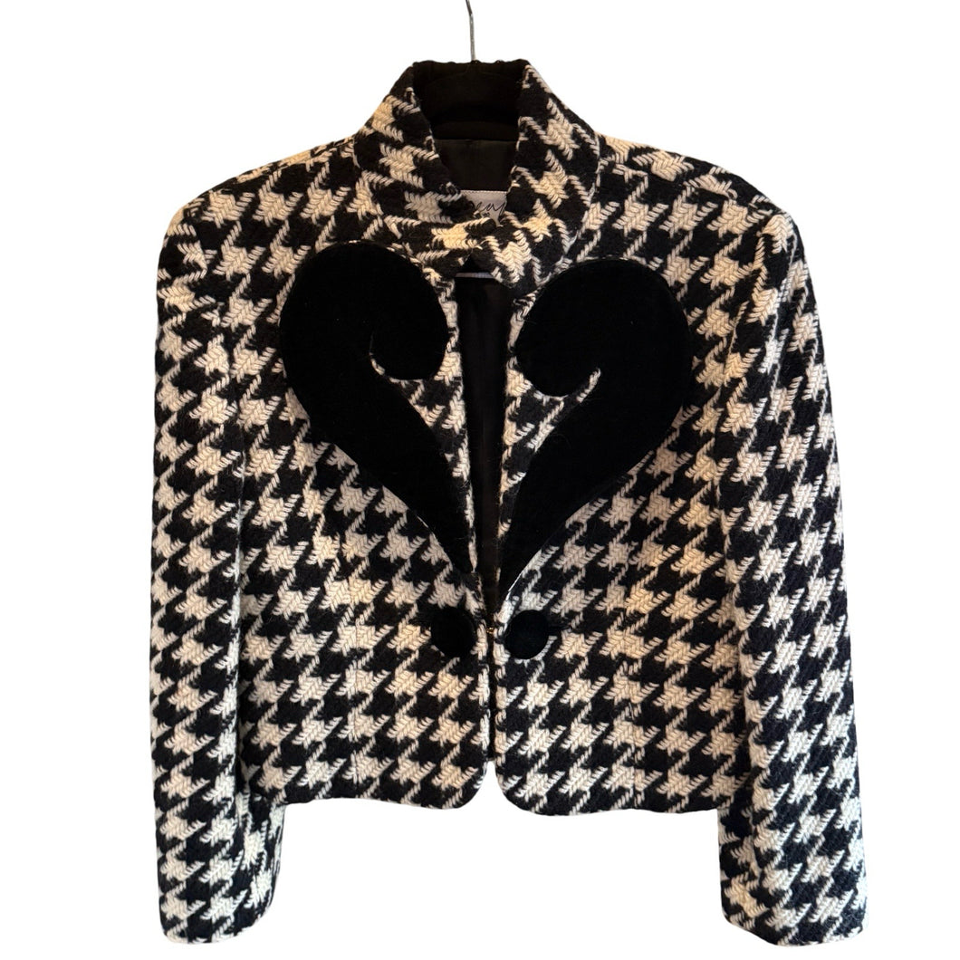 Moschino Cheap & Chic  Black White Question Mark Wool & Mohair Jacket