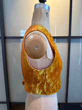 Load image into Gallery viewer, VotreNom Yellow Crushed Velvet Fitted Vest
