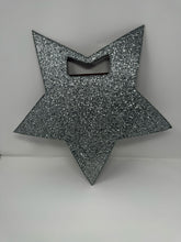 Load image into Gallery viewer, Moschino Silver Glitter Star Bag Clutch

