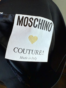 Moschino Couture Black Fringe Pencil Skirt