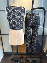Load image into Gallery viewer, Moschino Jeans Vintage Black Lace 2 pc Pant &amp; Top Set
