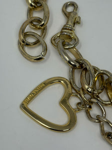 Moschino Gold Chain Charm Heart Belt