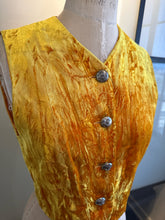 Load image into Gallery viewer, VotreNom Yellow Crushed Velvet Fitted Vest

