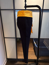 Load image into Gallery viewer, Moschino Black &amp; Yellow Satin Bow Pants

