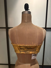 Load image into Gallery viewer, Moschino Gold &amp; Black Sequined Crop Top Bandeau  NWT
