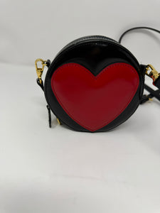 Moschino Black & Red Heart Circle Crossbody Bag
