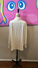 Load image into Gallery viewer, St. John Size 8 Ivory Silk Blend Long Sleeve Blouse
