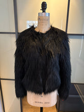 Load image into Gallery viewer, Moschino x H&amp;M Black Faux Fur Coat
