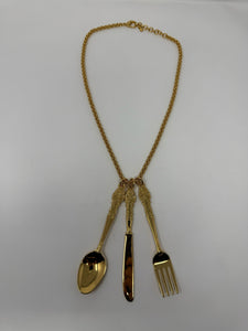 Moschino Knife Fork Spoon Utensils Pendent Necklace