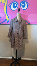 Load image into Gallery viewer, St. John Size 8 Pink &amp; Black Knit Boucle Coat
