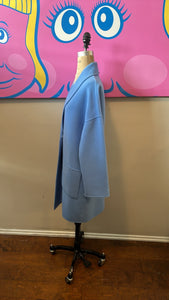 St. John Size S Blue Wool & Angora Coat