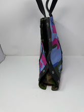 Load image into Gallery viewer, Moschino Blue Pink Black Camo Print Leather Tote Bag
