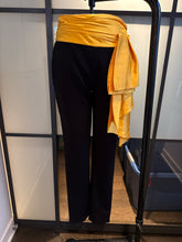 Load image into Gallery viewer, Moschino Black &amp; Yellow Satin Bow Pants
