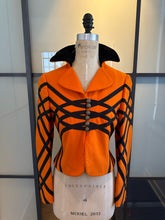 Load image into Gallery viewer, Moschino Cheap &amp; Chic Size 8 Orange &amp; Black Wool Jacket
