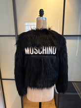 Load image into Gallery viewer, Moschino x H&amp;M Black Faux Fur Coat
