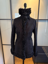 Load image into Gallery viewer, Express Black Size XS Shearling Fur Coat
