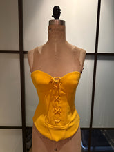 Load image into Gallery viewer, Moschino Size 4 Yellow Lace up Corset
