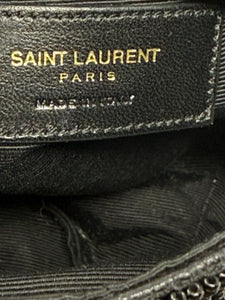 Saint Laurent Black & Silver Beaded Star Fringe Bucket Evening Bag