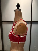 Load image into Gallery viewer, Moschino Size 10 Red &amp; White Sequined SHOP Crop Top
