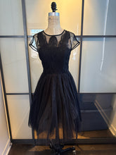 Load image into Gallery viewer, MCQ Alexander McQueen Size IT 36 Black Tulle Feather Lace Dress
