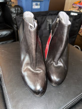 Load image into Gallery viewer, Sergio Rossi 39 1/2 Black Leather Ankle Boots
