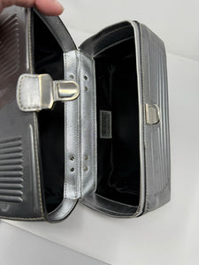 Moschino Silver Leather Lunch Box Bag